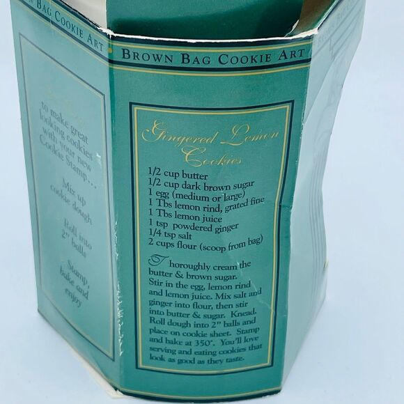 NIB Brown Bag Cookie Art Stamp Happy Birthday Teddy Bear Rare 1995 Recipe Book - Picture 8 of 8